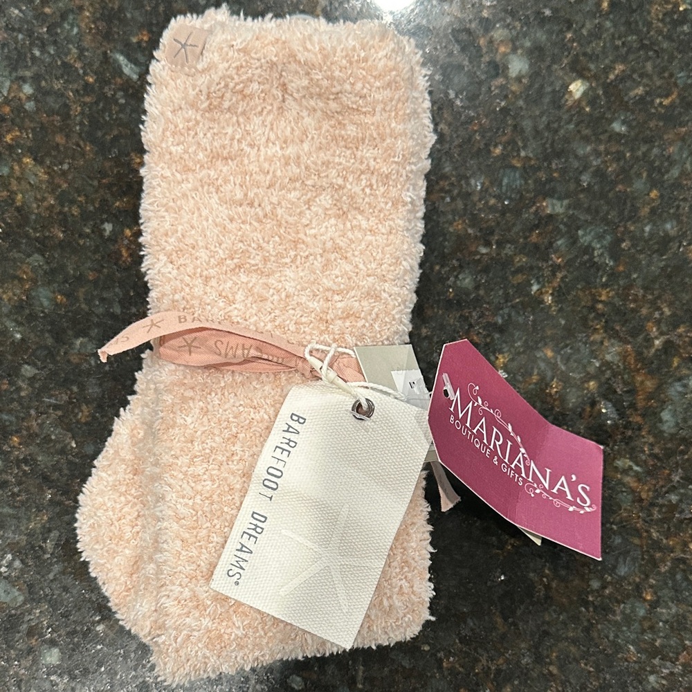 Barefoot Dreams Soft Petite Blush Fuzzy Socks